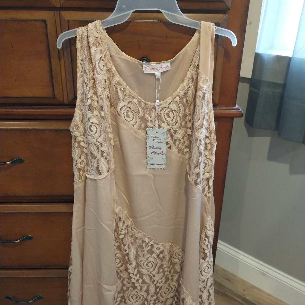 Pretty angel beige lace dress